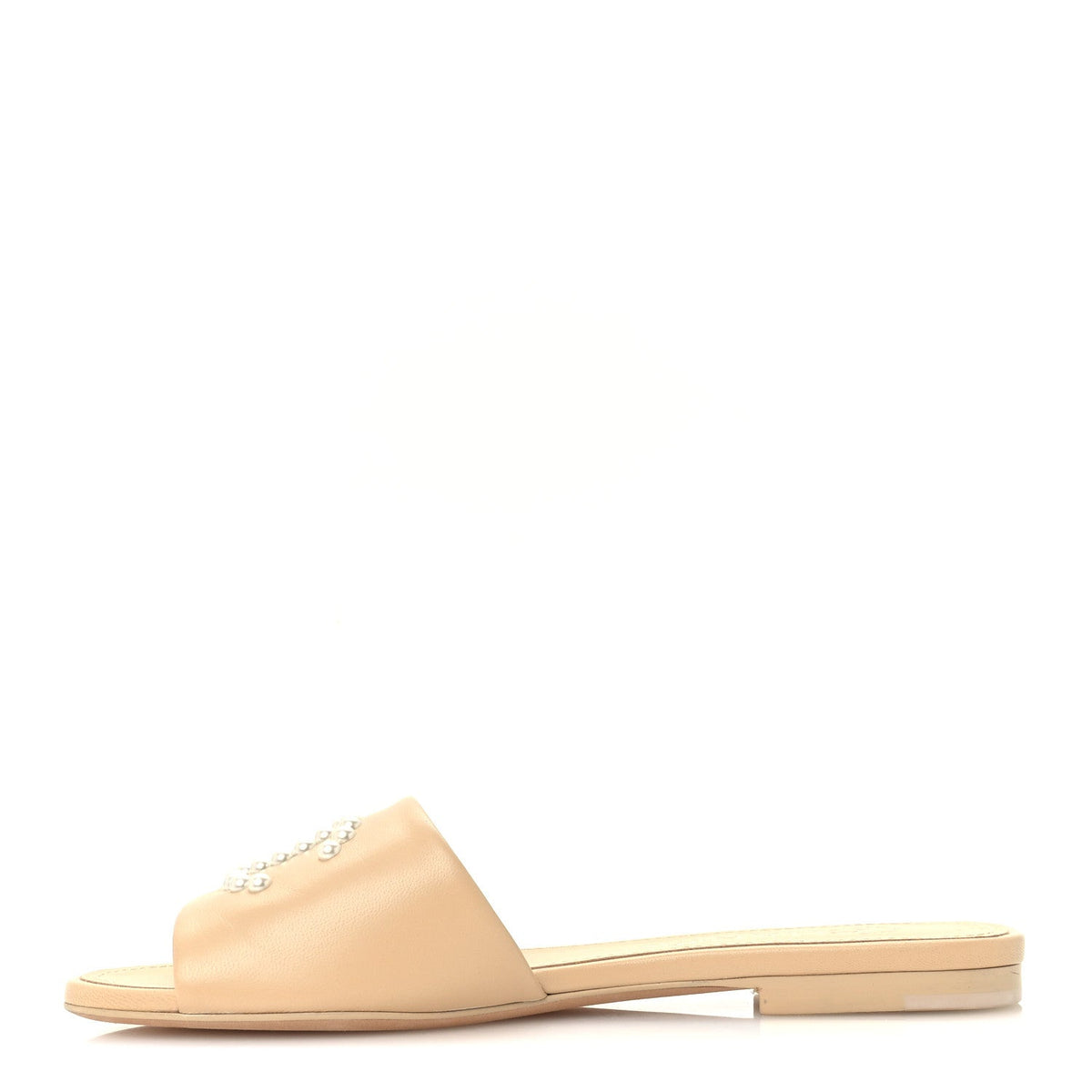Lambskin Pearl CC Sandals 36 Beige