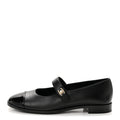 Calfskin Patent Mary Janes Flats 41 Black
