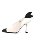 Lambskin Slingback Pumps 40 White Black