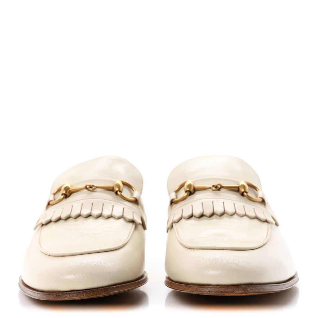 Calfskin Horsebit Fringe Mens Jordaan Loafers 10.5 Ivory