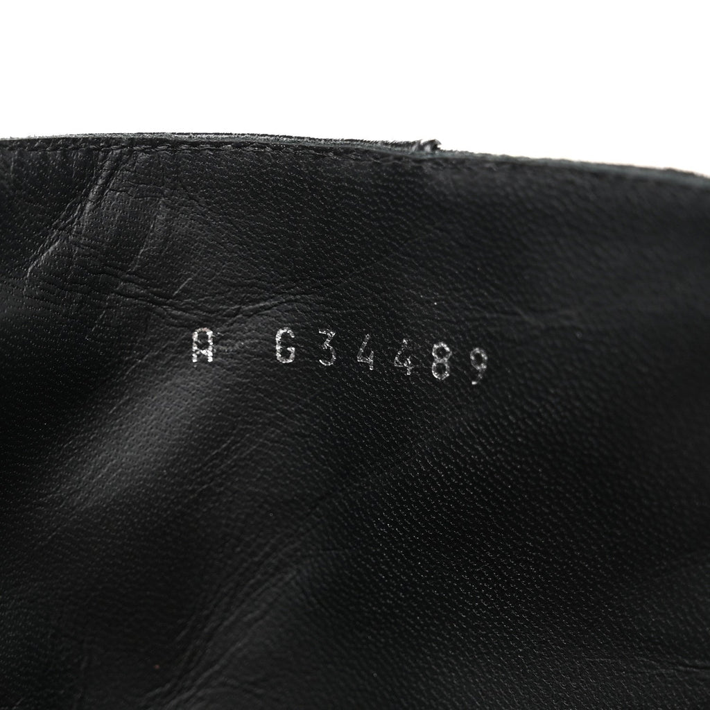 Crackled Calfskin Chain CC Short Boots 38 Black