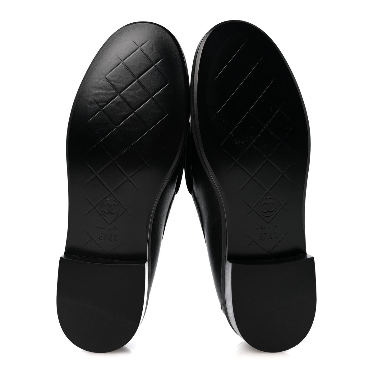 Lambskin Quilted CC Turnlock Loafers 37.5 Black