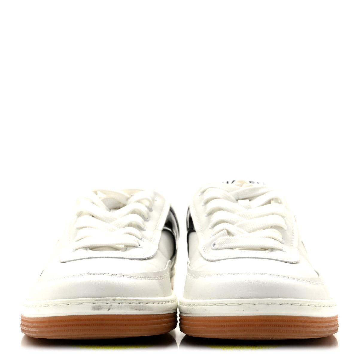 Calfskin Patent Womens CC Sneakers 40.5 White Black Red