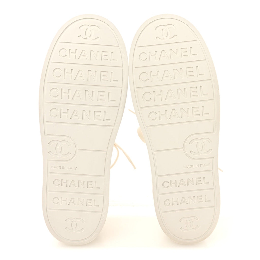 Lambskin Printed Logo Sneakers 40.5 White