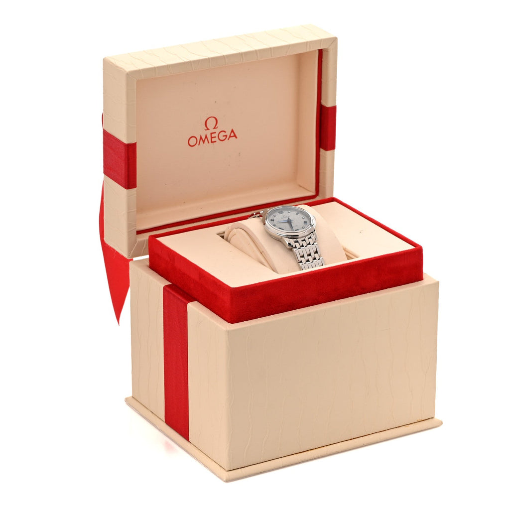 Stainless Steel Diamond 27mm De Ville Prestige Quartz Watch Grey 424.10.27.60.56.002