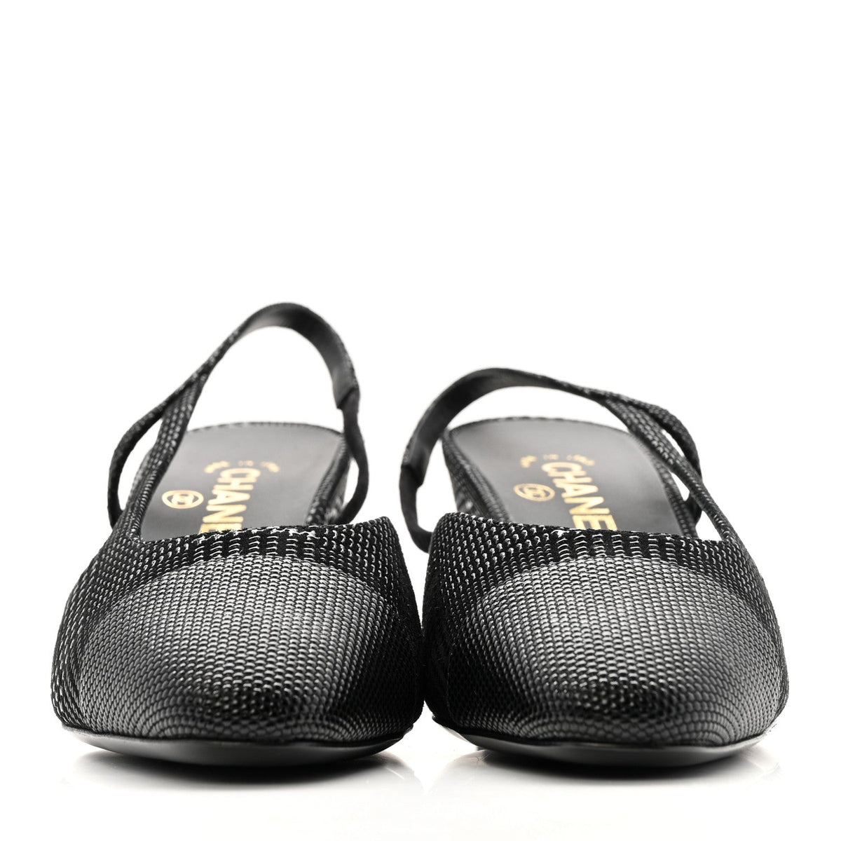 Suede Kidskin Cap Toe CC Slingback Pumps 39 Black