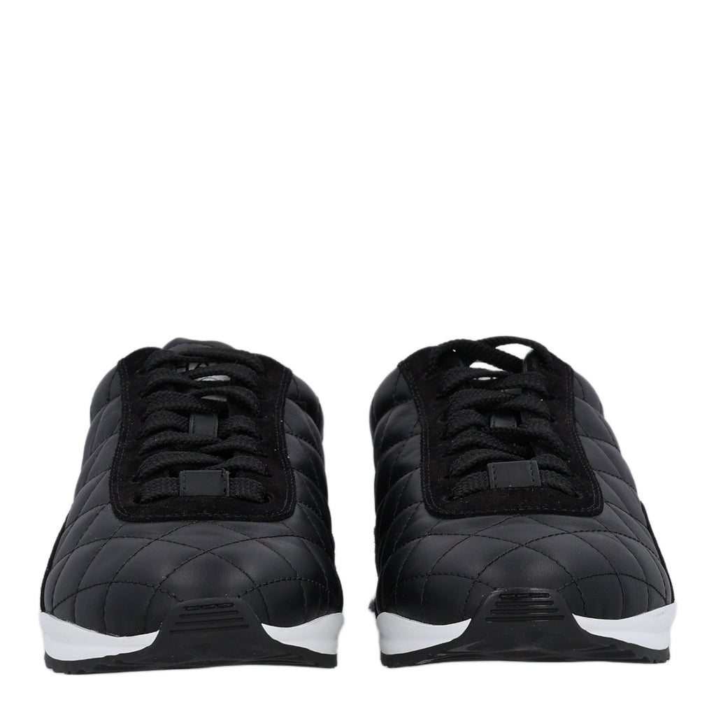 Suede Calfskin Quilted Sneakers 36.5 Black
