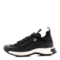 Velvet Calfskin Mixed Fibers CC Sneakers 38 Black