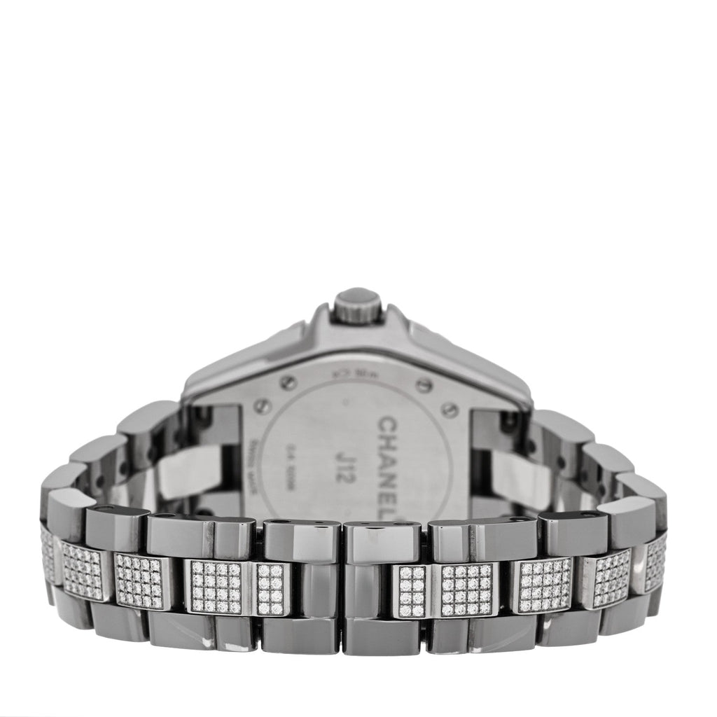 Stainless Steel Ceramic Diamond 33mm J12 Quartz Watch Grey