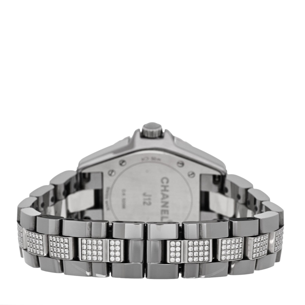 Stainless Steel Ceramic Diamond 33mm J12 Quartz Watch Grey
