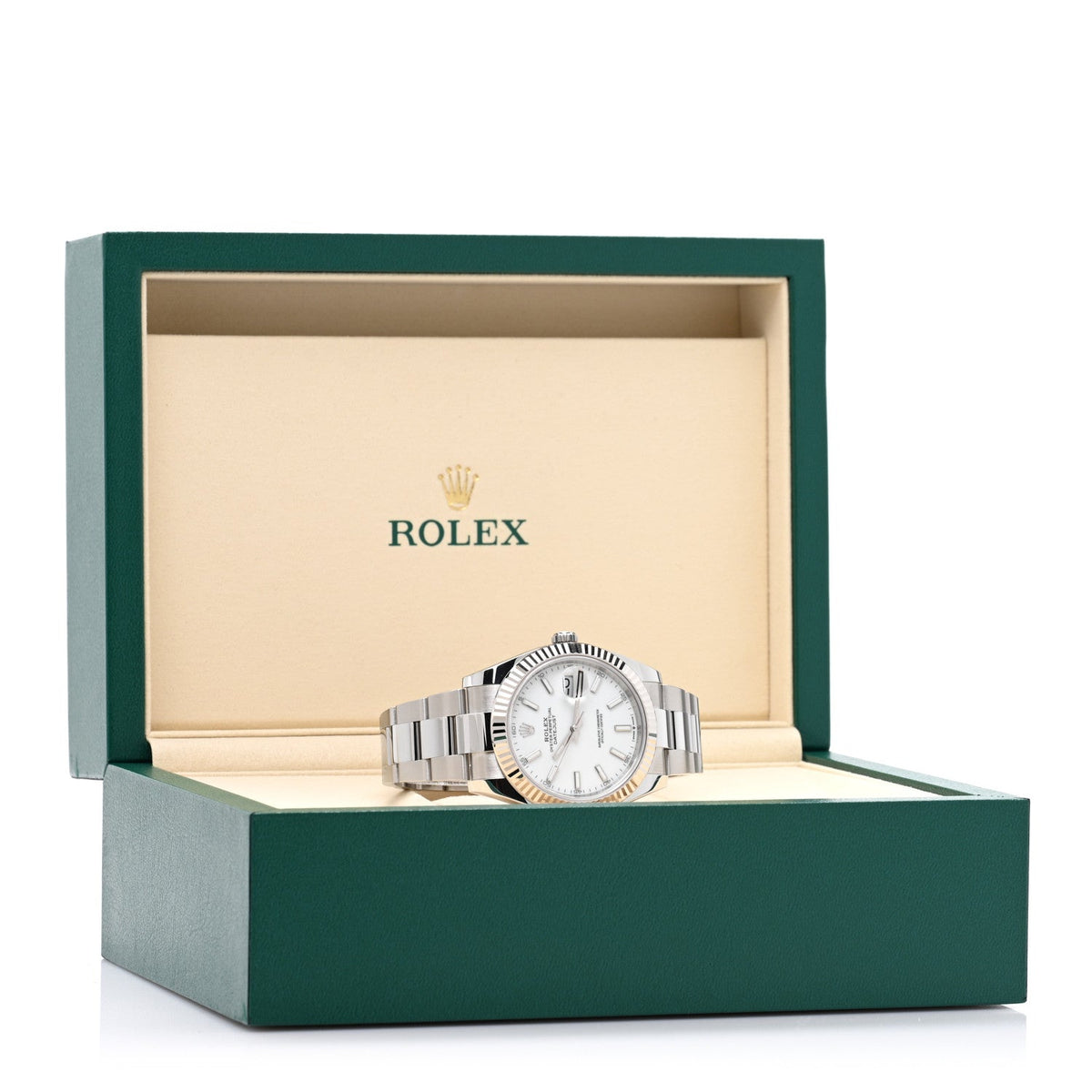 Stainless Steel 18K White Gold 41mm Oyster Perpetual Datejust Watch Silver 116334