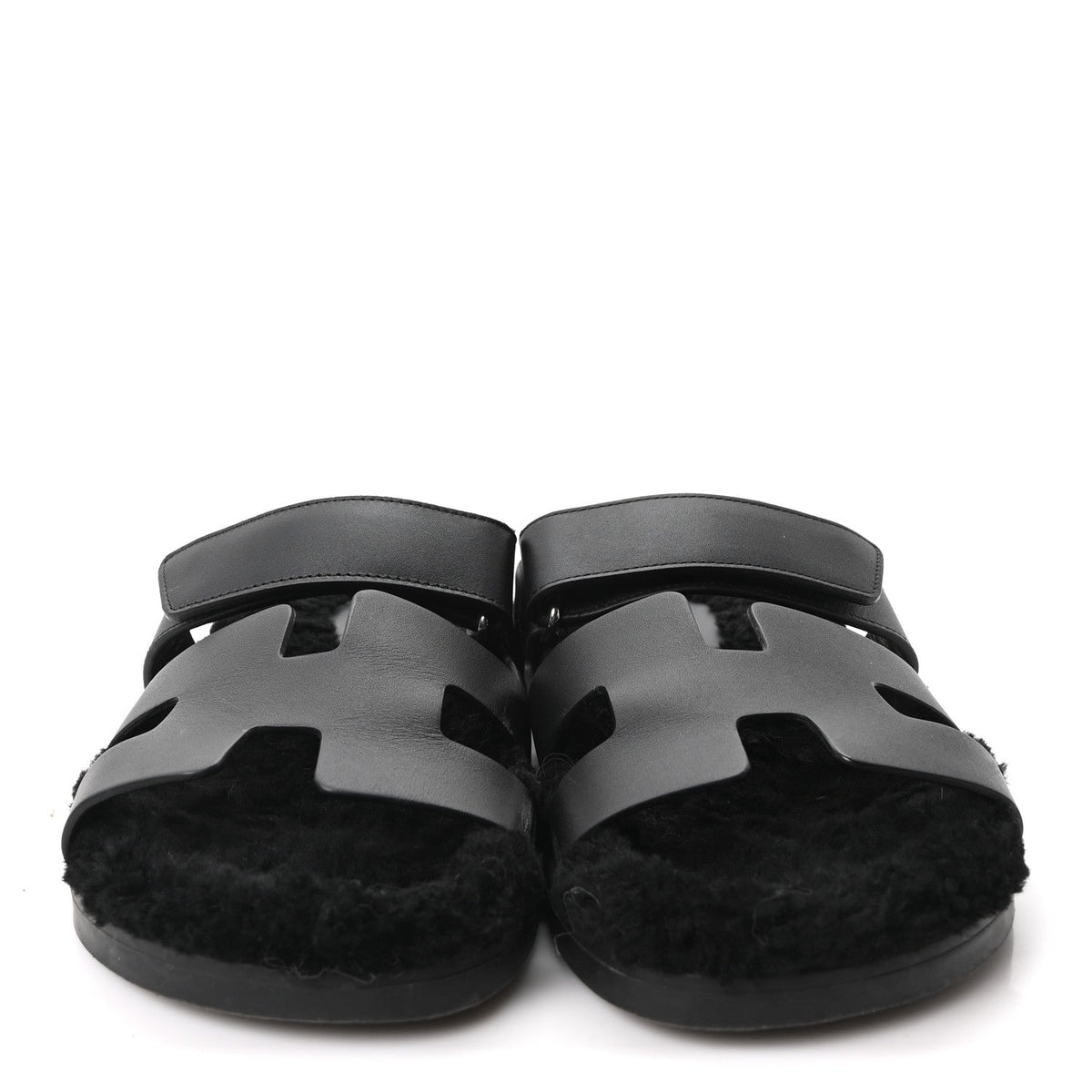 Calfskin Woolskin Womens Chypre Sandals 39 Black
