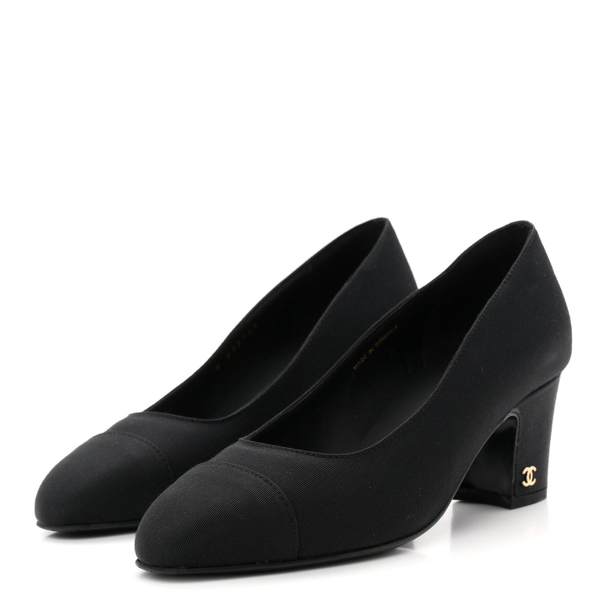 Grosgrain Cap Toe Uniform Pumps 35 Black