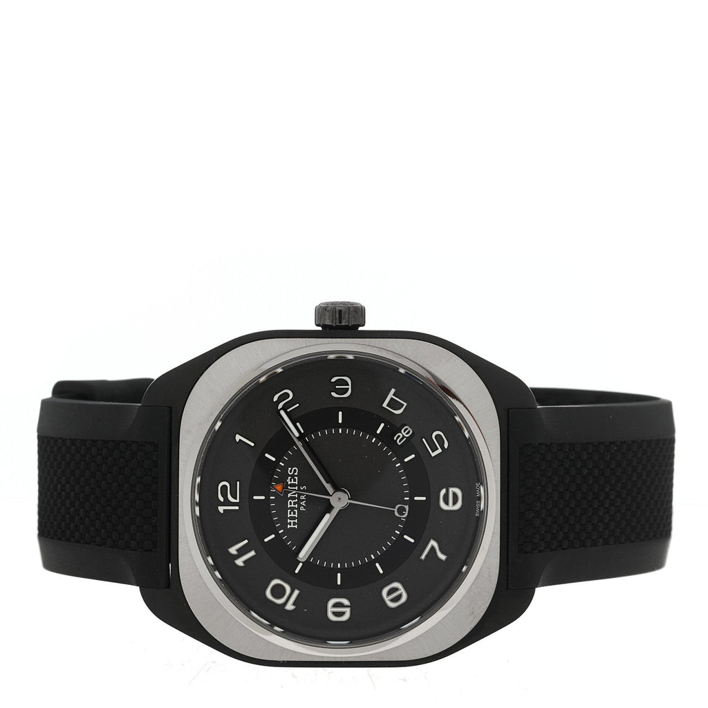 DLC Coated Titanium Rubber 39mm H08 Automatic Watch Noir