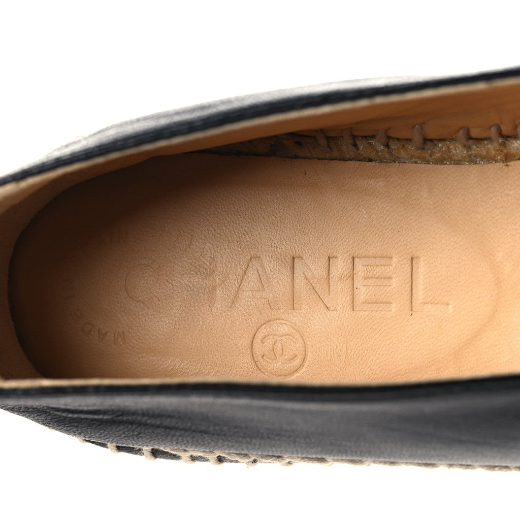 Lambskin CC Espadrilles 40 38 Black