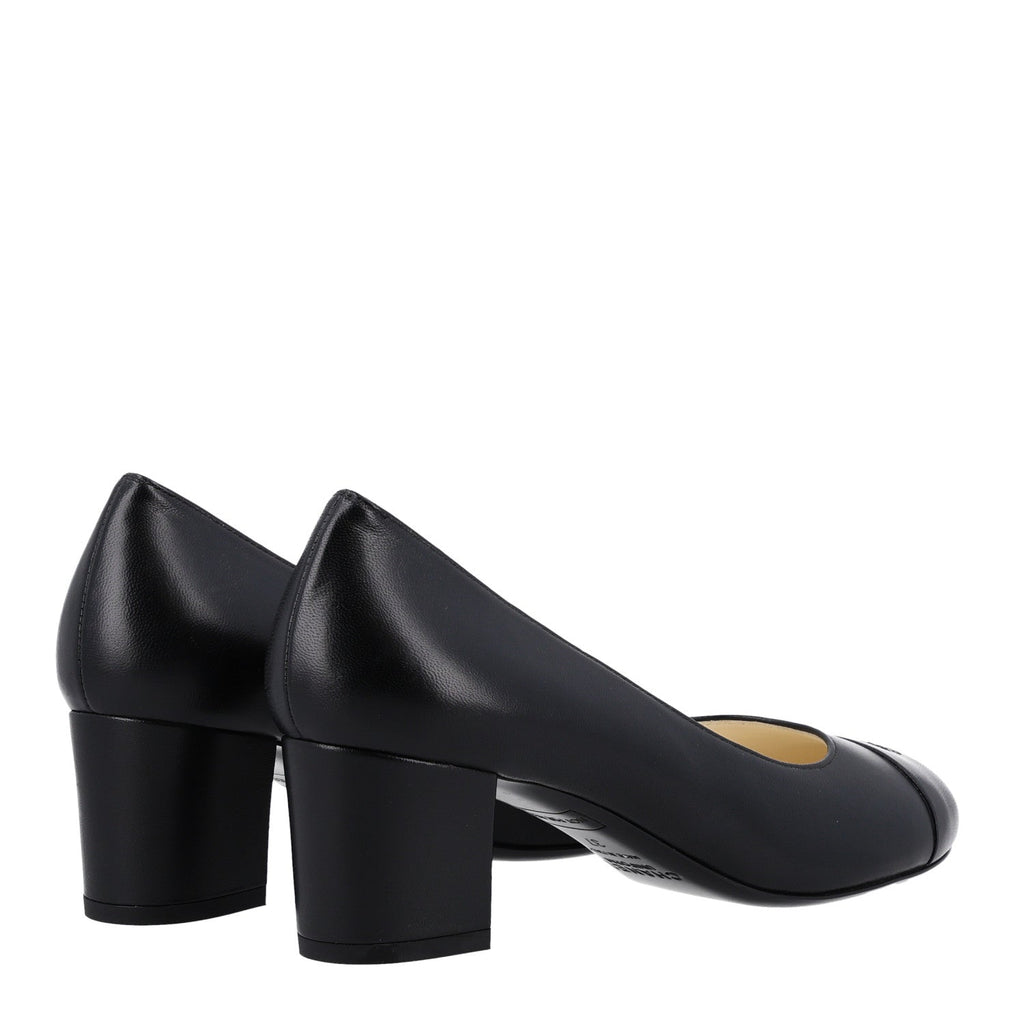 Lambskin Cap Toe CC Uniform Pumps 37 Black