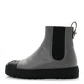 Calfskin Cap Toe CC Ankle Boots 38.5 Grey Black