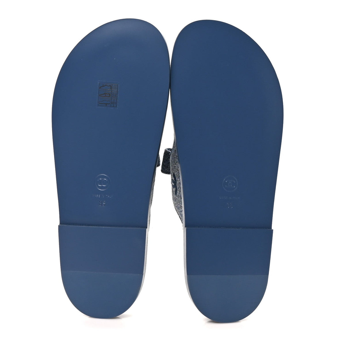 Denim CC Velcro Dad Chain CC Slide Sandals 39 Blue