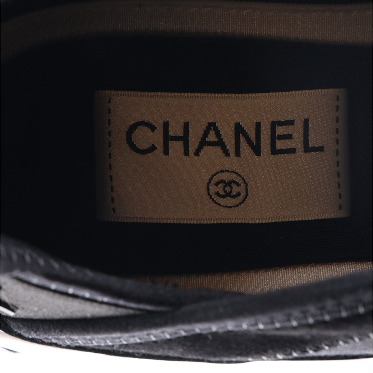 Velvet Calfskin Mixed Fibers CC Sneakers 36.5 Black