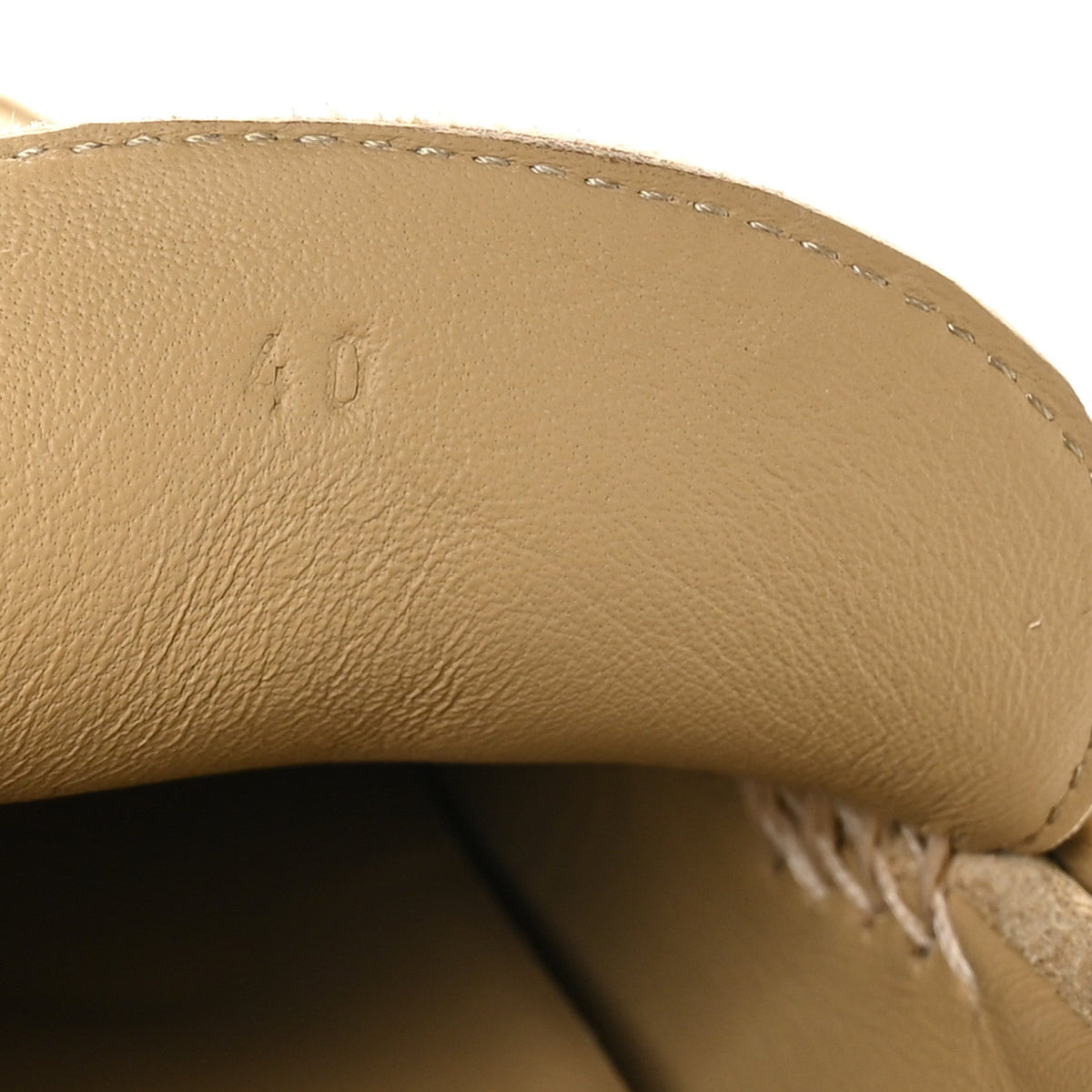 Suede Calfskin Mens Lazy Loafers 40 Beige Sable