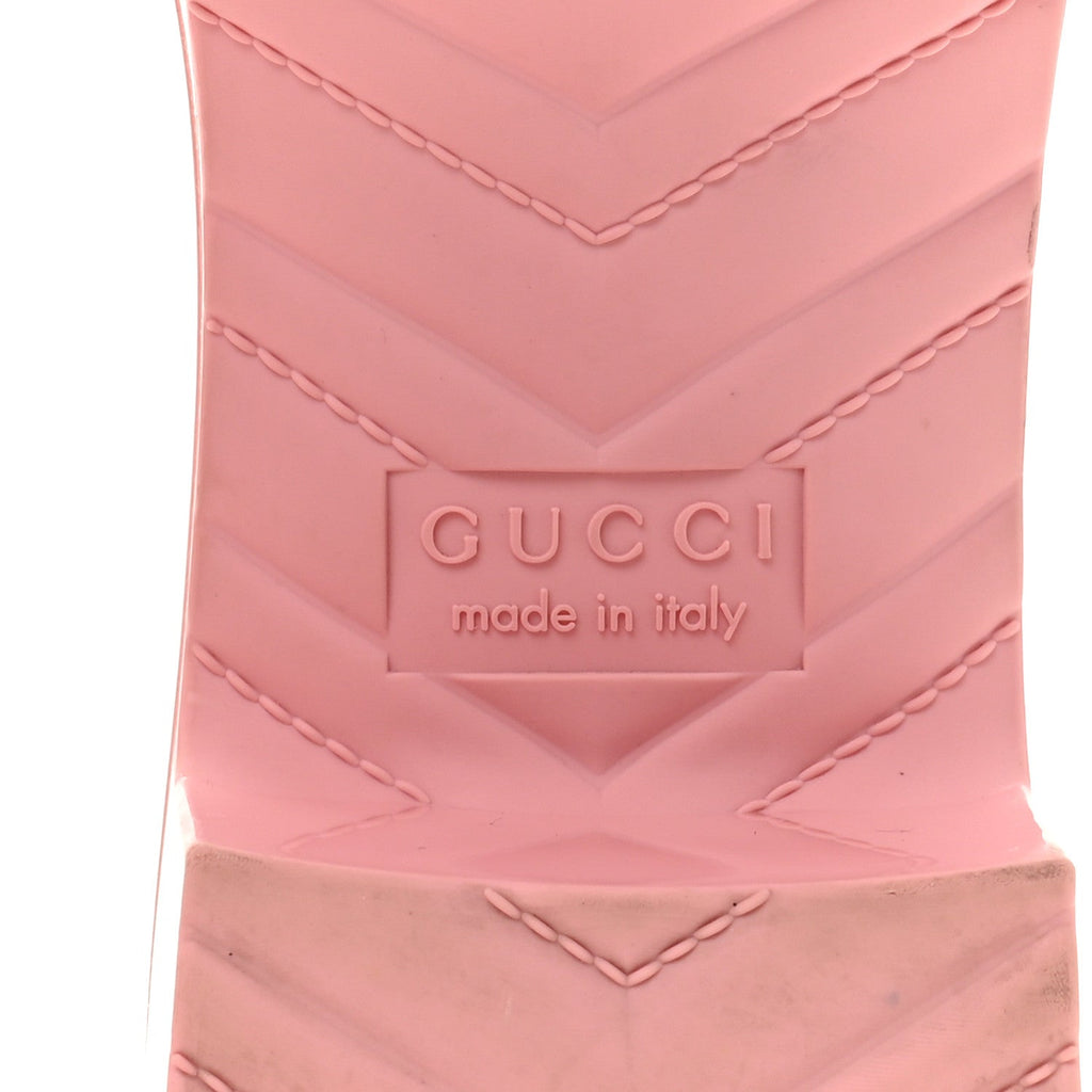 Rubber Gucci Logo Womens Platform 20/60mm Slide Sandals 38 Wild Rose