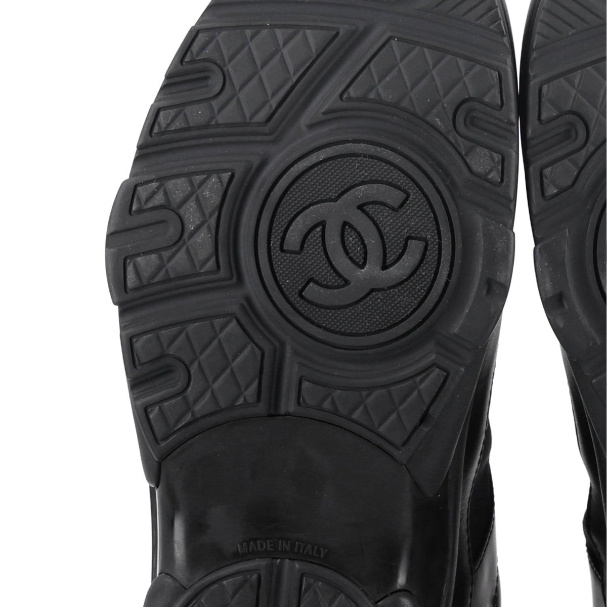 Lambskin Fabric CC Uniform Sneakers 41 Black