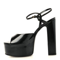 Regent Calfskin Nizza 95mm Platform Sandals 39 Black