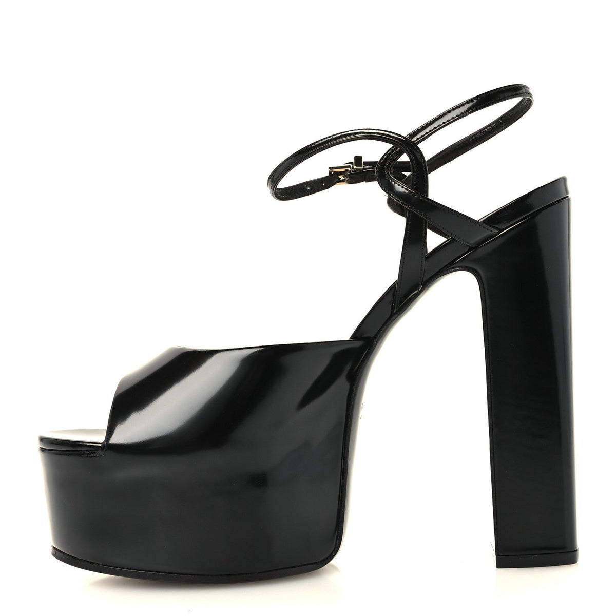 Regent Calfskin Nizza 95mm Platform Sandals 39 Black