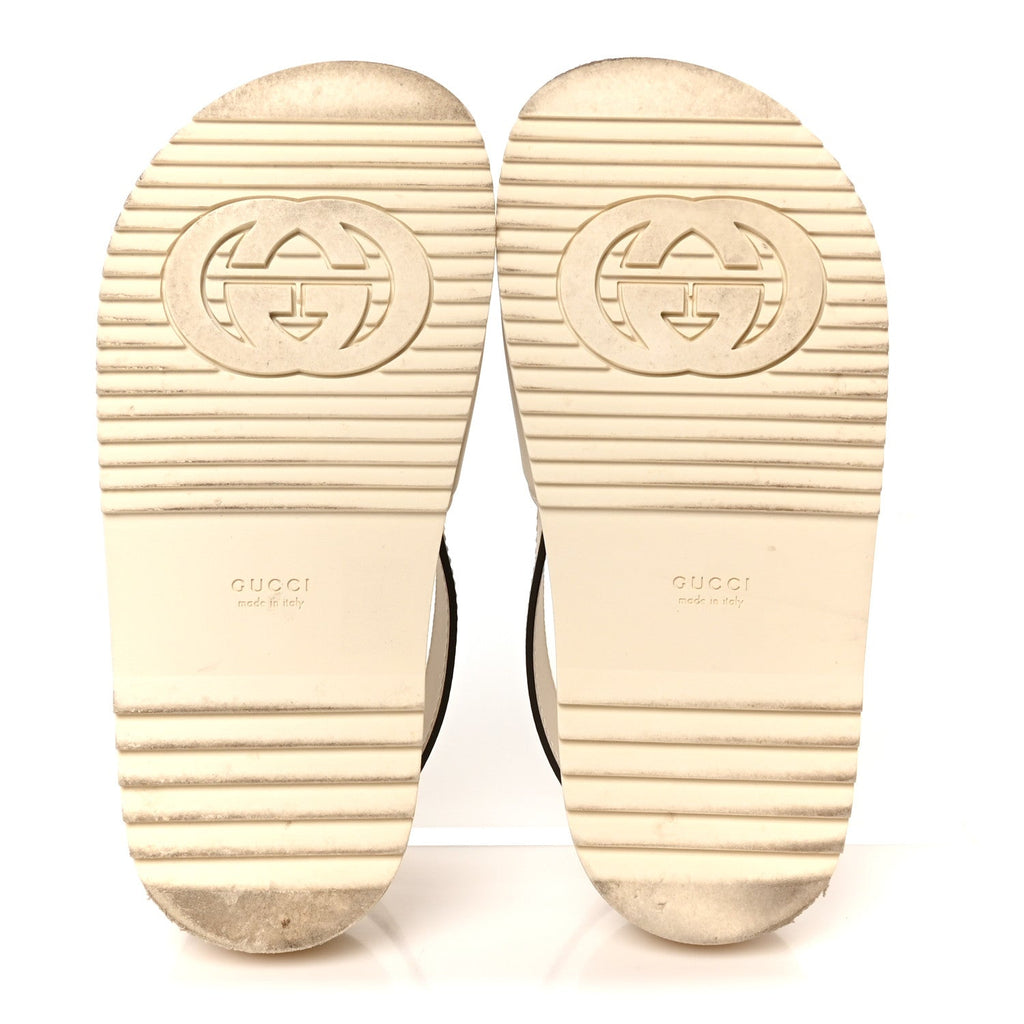 Cosmos Softy Calfskin Interlocking G Slingback Sandals 35.5 Mystic White
