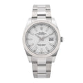 Stainless Steel 18K White Gold 41mm Oyster Perpetual Datejust Watch Silver 116334