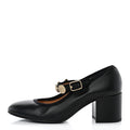 Lambskin Mary Jane Charm Pumps 39.5 Black