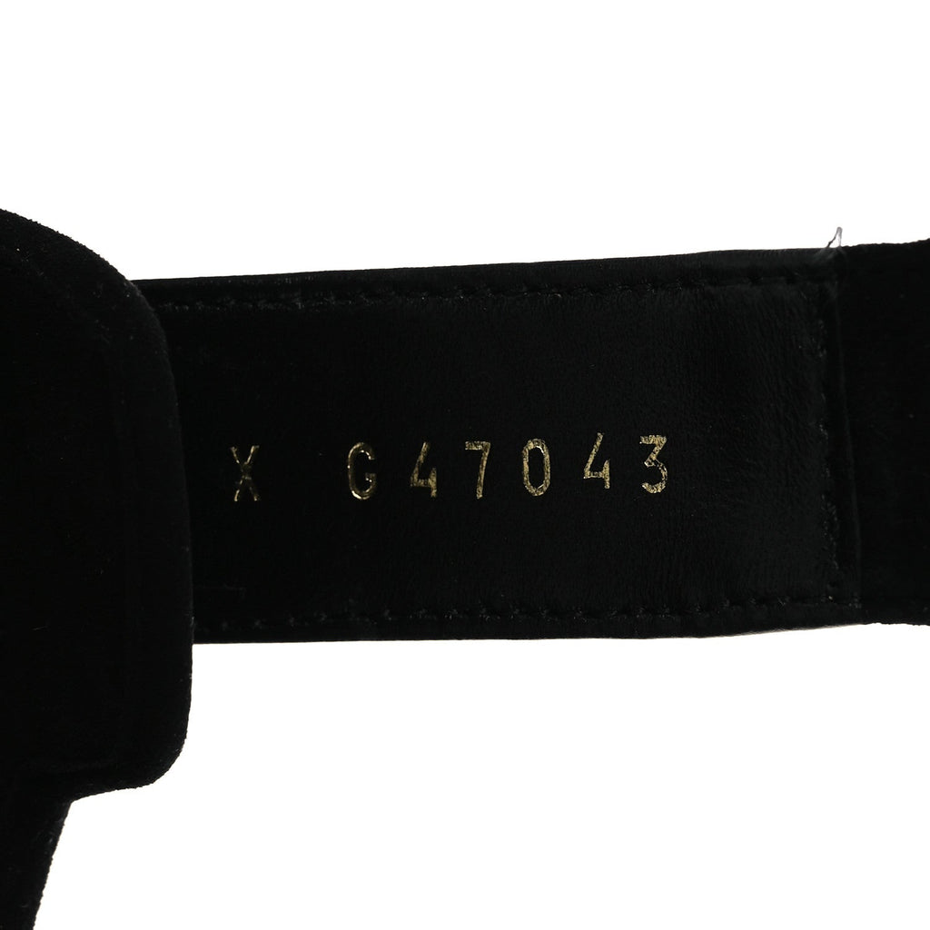 Suede Kidskin Velcro Crystal CC Mules 38.5 Black 39.5 Black