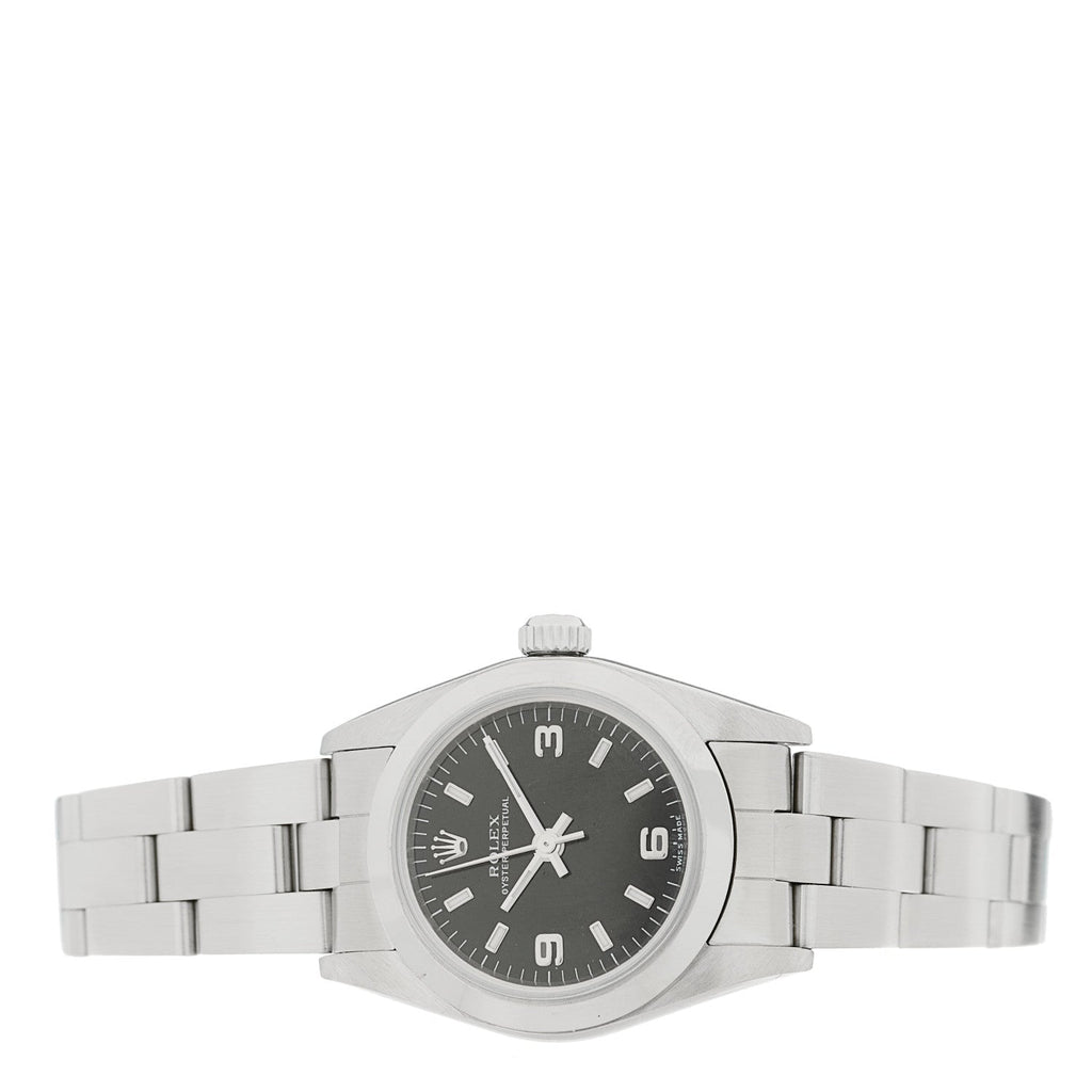 Stainless Steel 24mm Oyster Perpetual Watch Black 76080