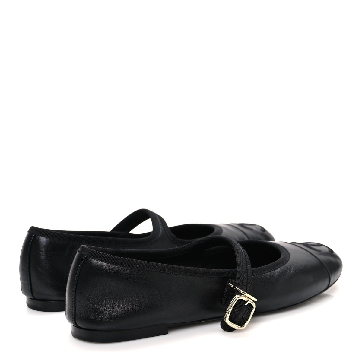 Lambskin Mary Jane Flats 40 Black