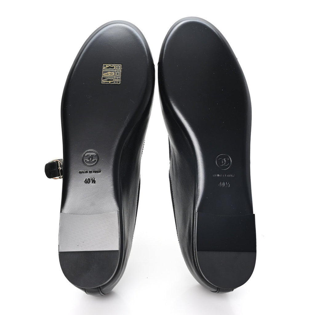 Lambskin Mary Jane Flats 40.5 Black
