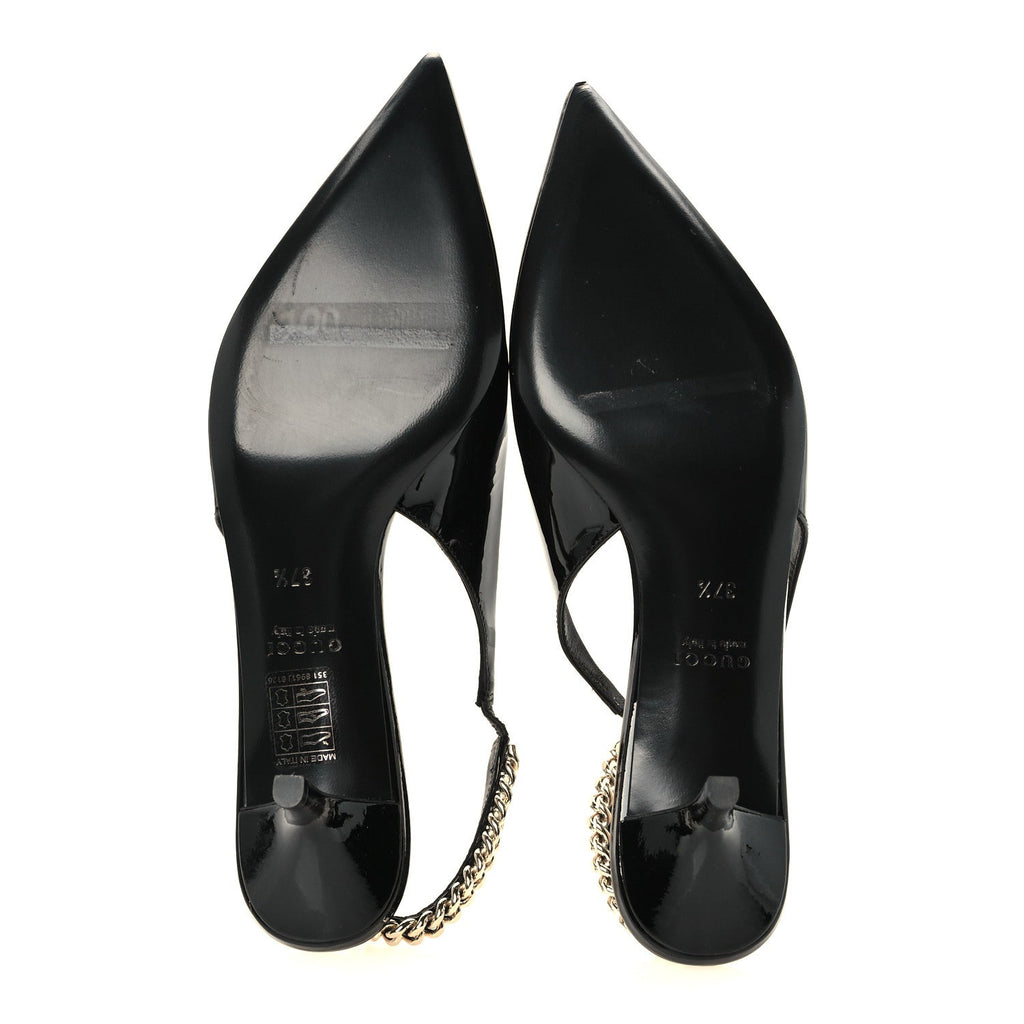 Patent Signoria 35mm Slingback Pumps 37.5 Black