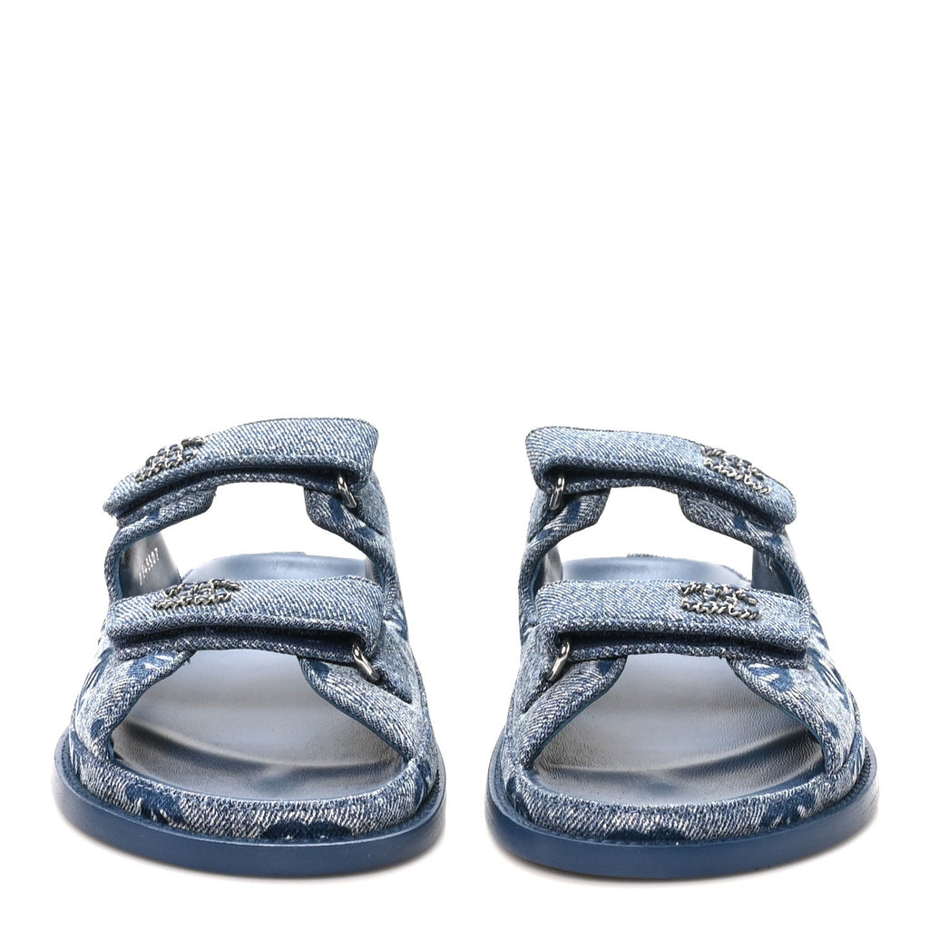 Denim CC Velcro Dad Chain CC Slide Sandals 39 Blue