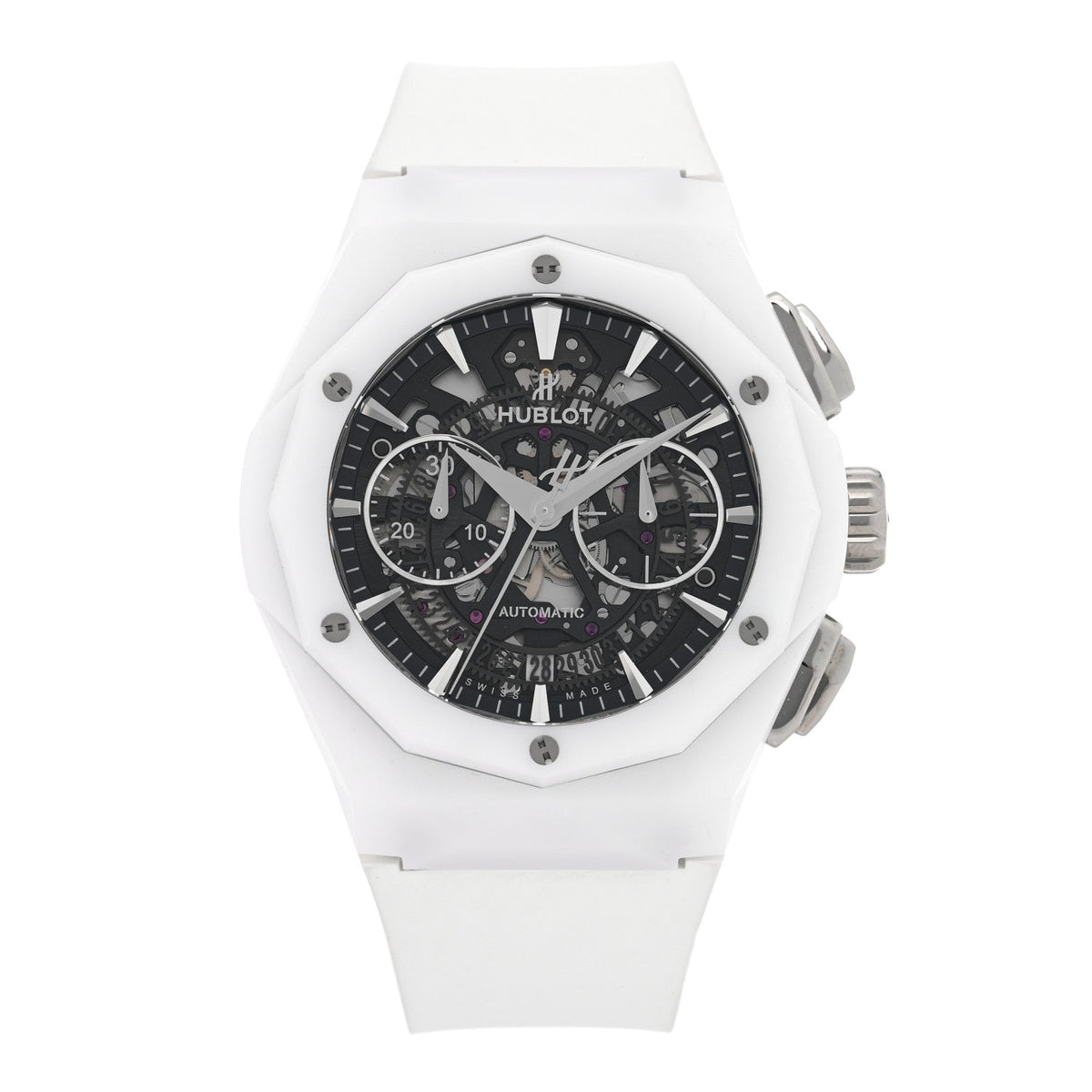 Ceramic Rubber 45mm Classic Fusion Aerofusion Chronograph Automatic Watch Black 525.HI.0170.RW.ORL21
