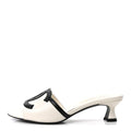 Lambskin CC Cutout Mules 38 White Black