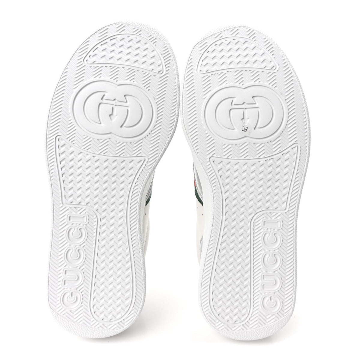 Metallic Nappa Web Womens Chunky Sneakers 38 Silver