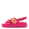 Calfskin Elizabeth Nappa Charlotte Logo Slingback Sandals 36 Fancy Fuchsia