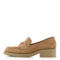 Suede Metal CC Mocassin Loafers 37 Beige