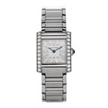 Stainless Steel Diamond Bezel 21mm Tank Francaise Quartz Watch Silver