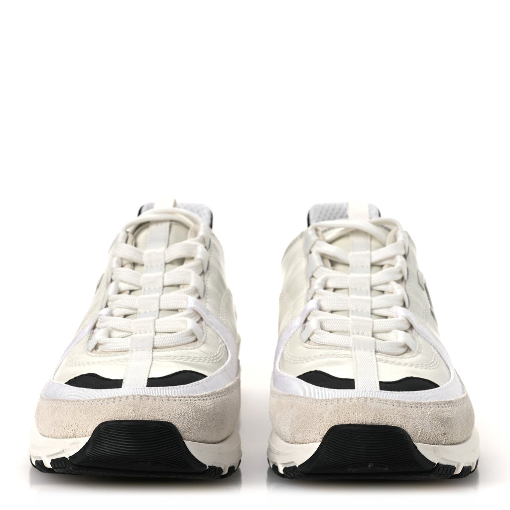 Calfskin Suede CC Womens Sneakers 39.5 White Black