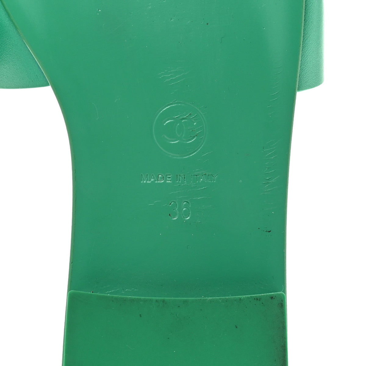 Calfskin Patent Calfskin Logo Mules 36 Green White