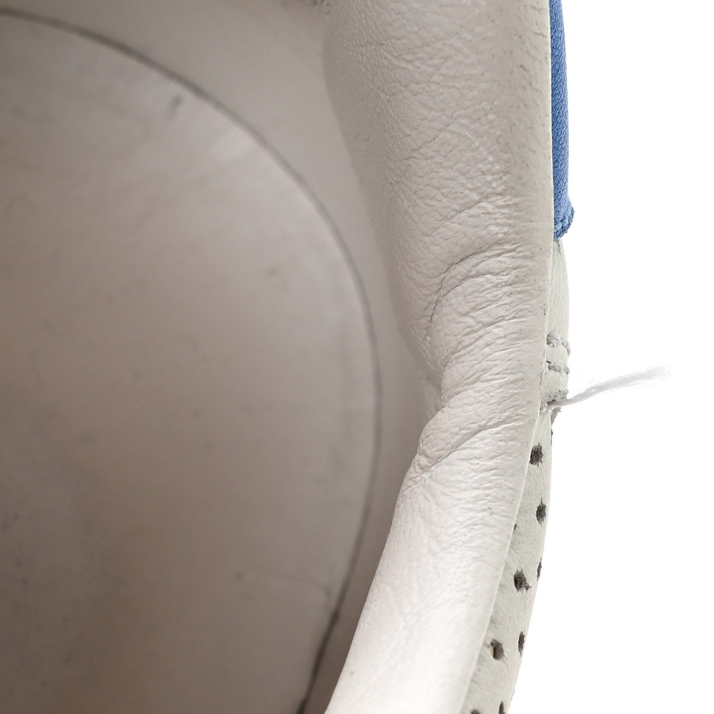 Calfskin Web Mens Ace Sneakers 7 White Blue