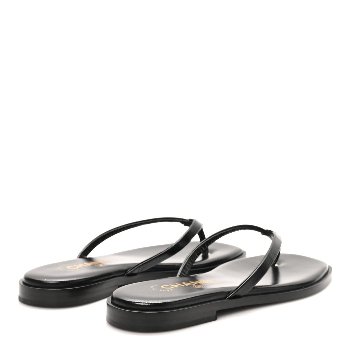Goatskin CC Times Square Thong Sandals 37 Black