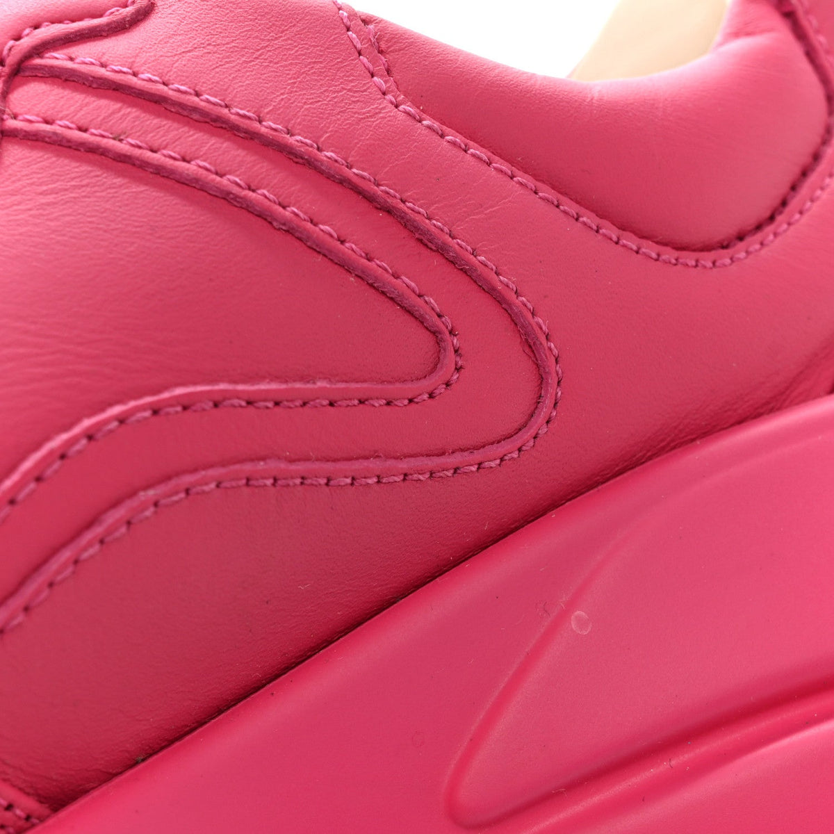 Calfskin Logo Womens Rhyton Sneakers 35 Box Pink