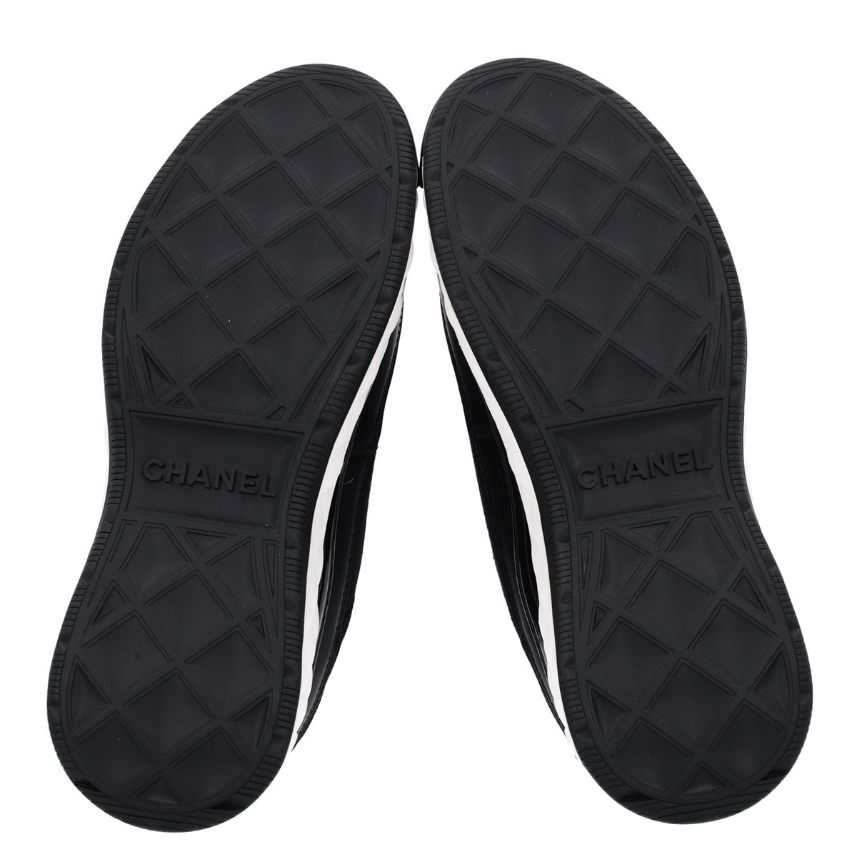 Velvet Calfskin Mixed Fibers CC Sneakers 36.5 Black