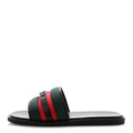 Nylon Calfskin Web Interlocking G Maverik Slide Sandals 12 Black Green Red